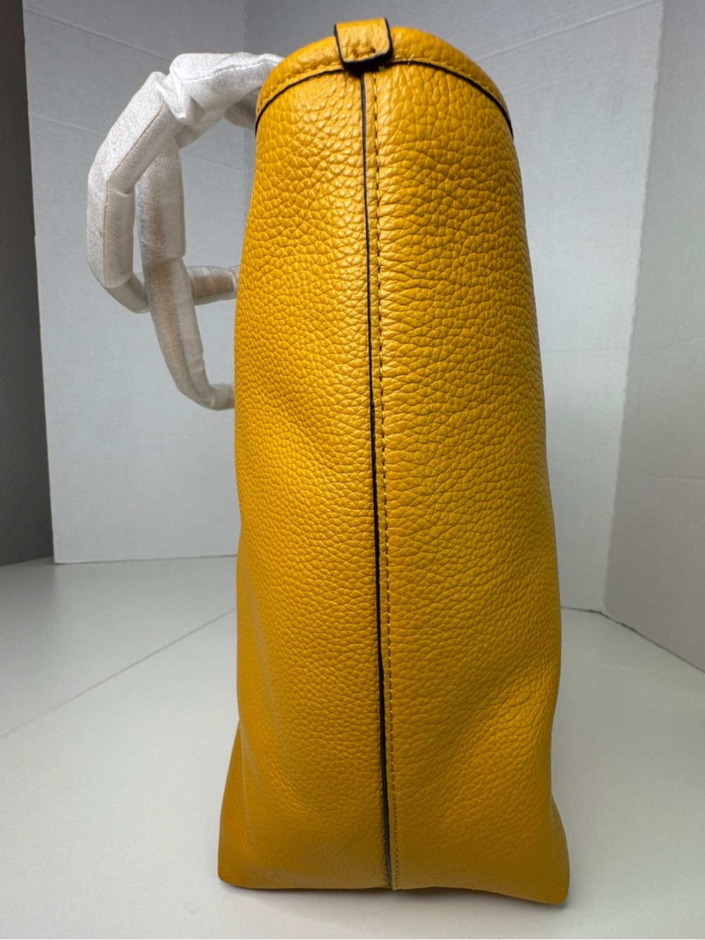 Coach Baseman Buddy Boy Mustard Yellow Leather Tote Bag Keychain And Wallet NWT - Picture 7 of 16
